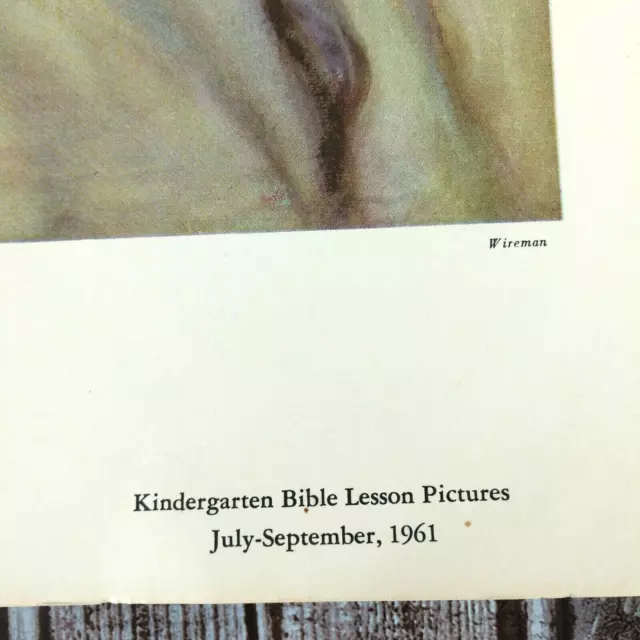 Kindergarten Bible Lesson Picture the Wonder of Day 1961 Lithograph 17 x 13 USA 3