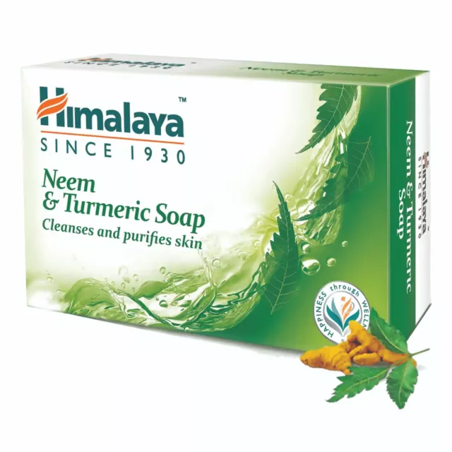 [6PK] Himalaya Natural & Herbal Neem & Turmeric Soap, Cleanse & Purify Skin 75g