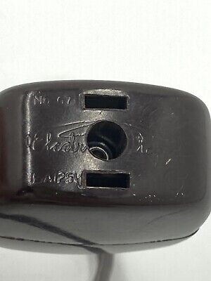 Cable eléctrico vintage marrón enchufe de 2 clavijas # 67 15A 125V