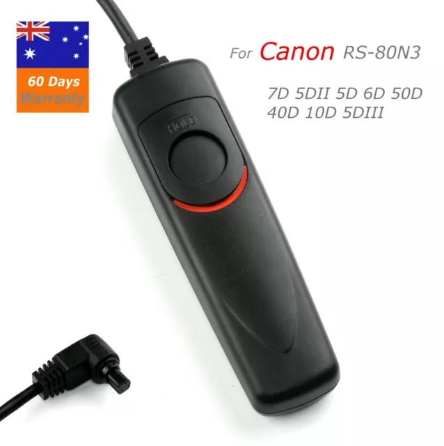 RS-80N3 Wired Remote Shutter Release for Canon EOS R5 5D/6D/7D/5DlI/50D/40D/5D3