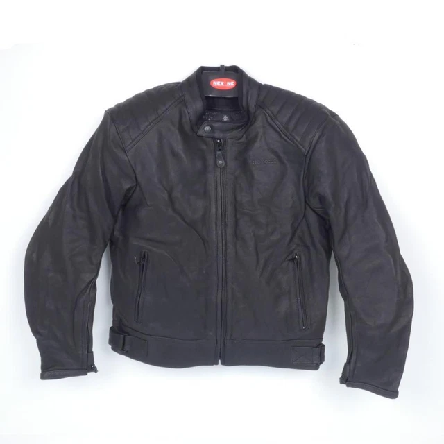 Blouson En Cuir Noir Celio Pour Homme – Taille 46 M, état Proche Du Neuf, Occasion Très Bon état