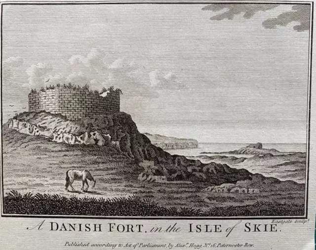 1784 Antique Print; Dun Beag (Danish Fort) on Skye, Scotland