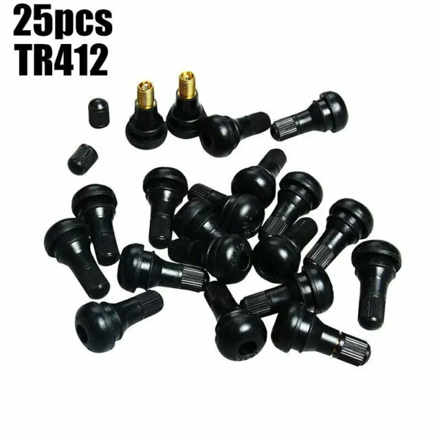 25pcs TR412 Tubeless Tire Valve Stems Stubby for ATV, Lawn Mower, Etc.