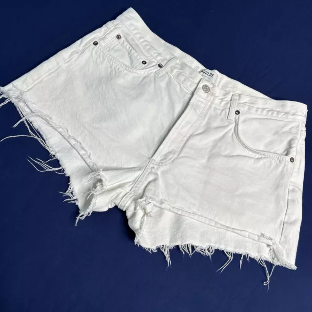 Agolde Women's Size 31 Parker Vintage Cut Off Short Dough White