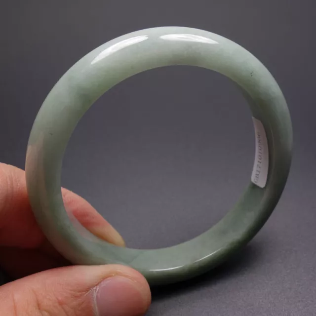 56mm Certified Grade A 100% Natural Green Jadeite Jade Bangle Bracelet 01985