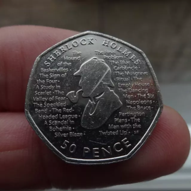 COLLECTABLE 50p COIN "SHERLOCK HOLMES" FIFTY PENCE COIN 2019