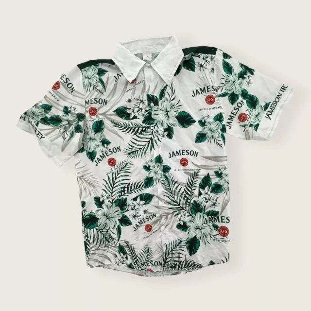 Jameson Irish Whiskey Hawaiian Shirt Mens Medium Button Up Short Sleeve Promo