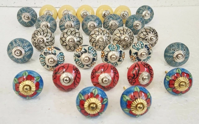 Boutons en céramique boutons de porte tiroir multicolore poignée de...