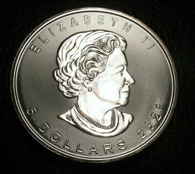 2021 Canadian $5 Silver Maple Leaf 1 oz Silver Coin  Queen Elizabeth II  .9999