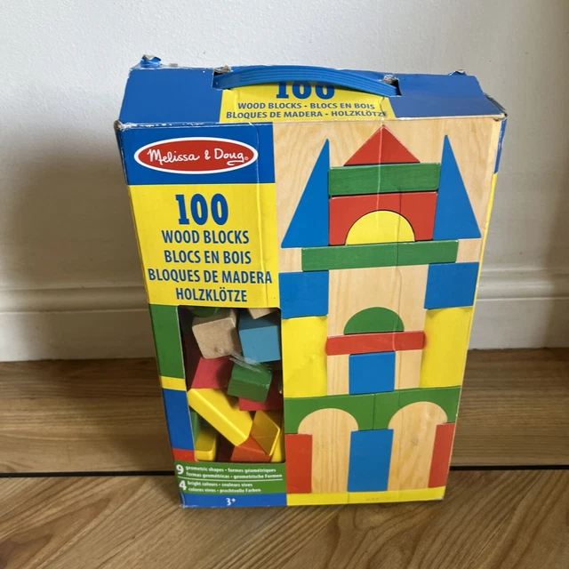 MELISSA & DOUG 100+ Piece Wooden Blocks Set, Building Toy - Kids Ages 3 ...
