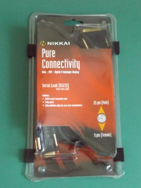 New Serial Lead Rs232 25 Pin Male 9 Pin Female Nikkai Pure Connectivity