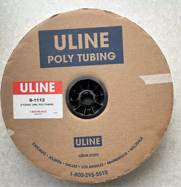 Uline Poly Tubing S-1112 2", 2Mil 3000Ft - Nos Brand New Roll