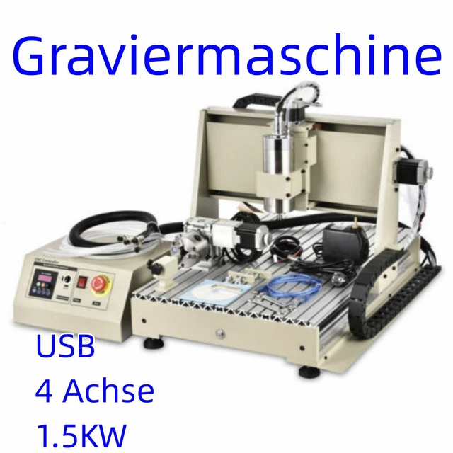 Router USB 4 ejes 1500W VFD CNC 6040 máquina de grabado fresadora grabador de metal