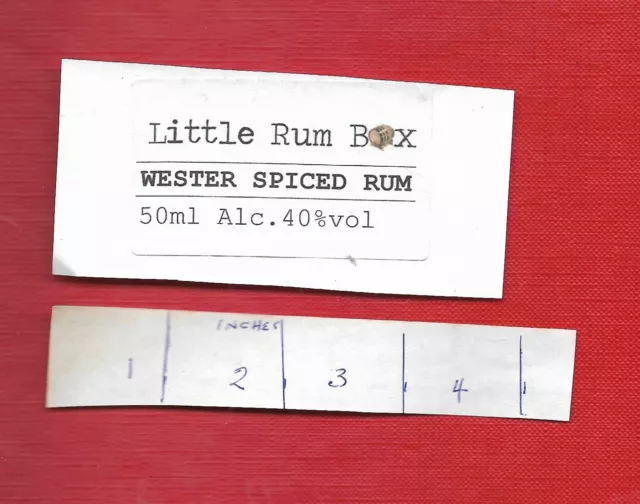 Rum Bottle Label from 50ml 'Little Rum Box - Wester Spiced Rum' of Glasgow