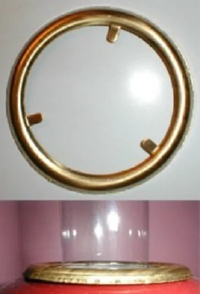 RAW Unpolished Brass Trim Ring for glass ball shade/ oil lamp banquet old gwtw