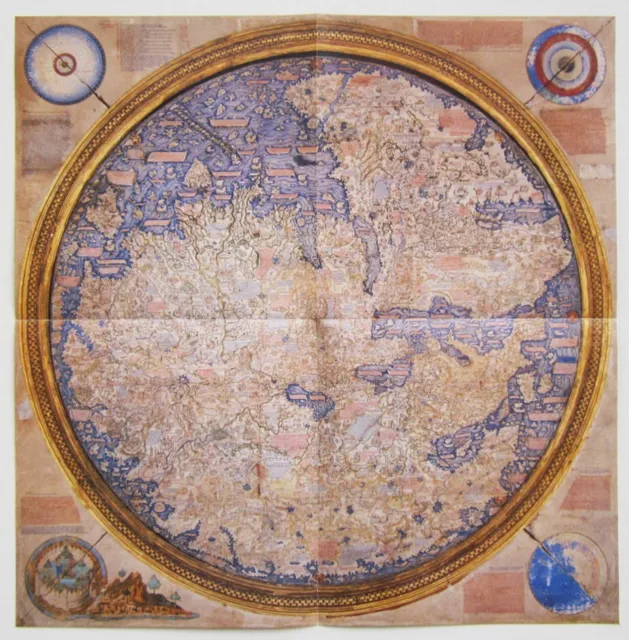 Il Mappamondo di Fra' Mauro, poster ripiegato. Affiche Plakat
