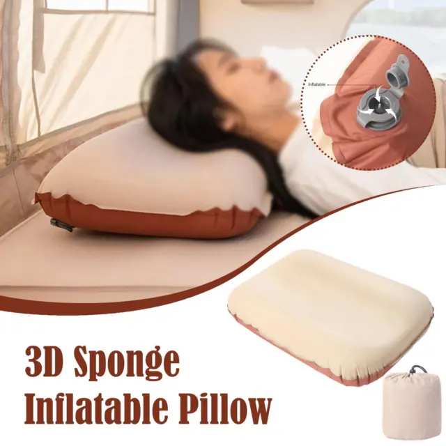 3D Comfortable Pillow Camping Travel Portable Easy Pillow Inflatable B9 Y4P9