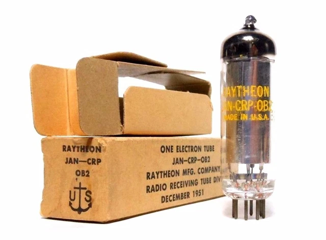 JAN-CRP RAYTHEON US NAVY 0B2 6074 Tube NOS Chrome Top 6627 OB2 Voltage ...