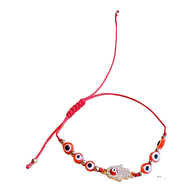 Red Evil Eye Hamsa Bracelet Protection Bracelet Anklet Slide Knot