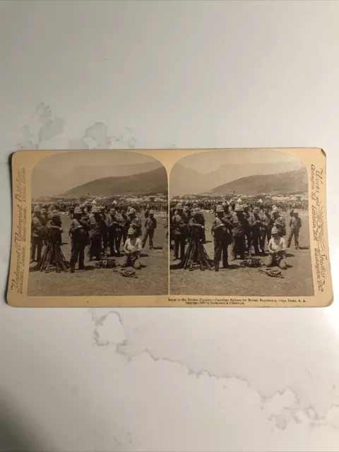 Stereoscopic -  Stereo View  Card  Boer War Canadian Fighters British Supremacy