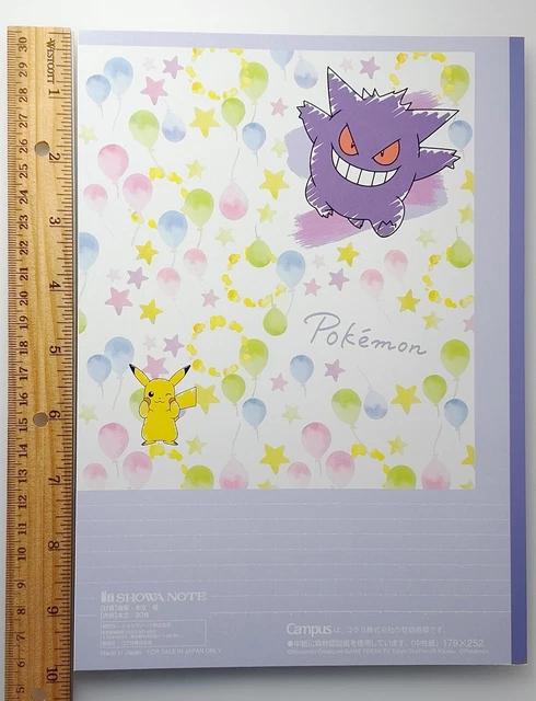 PIKACHU GENGAR POKEMON Note Campus Japanese Showa Note Kokuyo Nintendo ...
