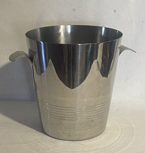 Seau à Champagne / Glace 1970 - Inox 18/10 - LETANG & REMY France