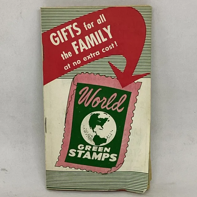 Vintage 1950’s World Green Stamp Saver Book With Stamps