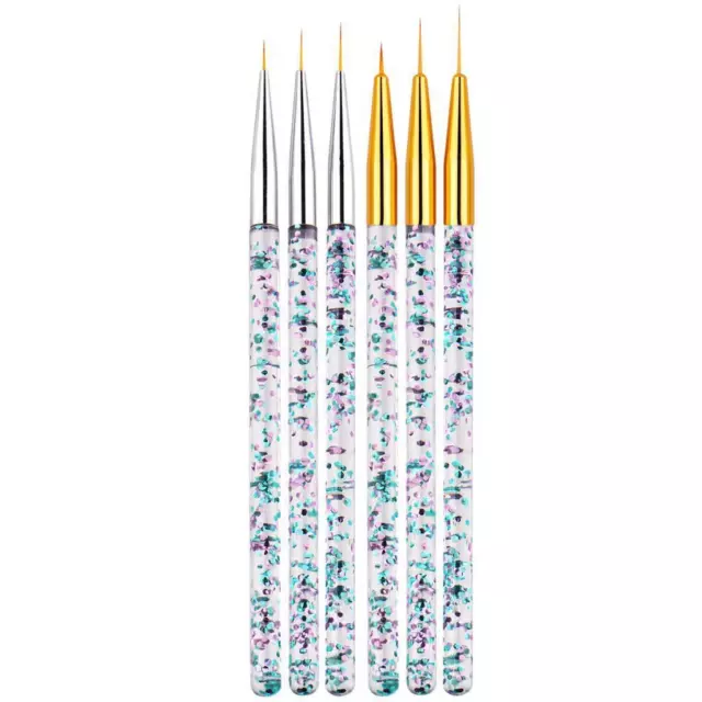 3- Nail Brush Set, Colored Pencil Nail Art Painting Drawing Detailing Lining