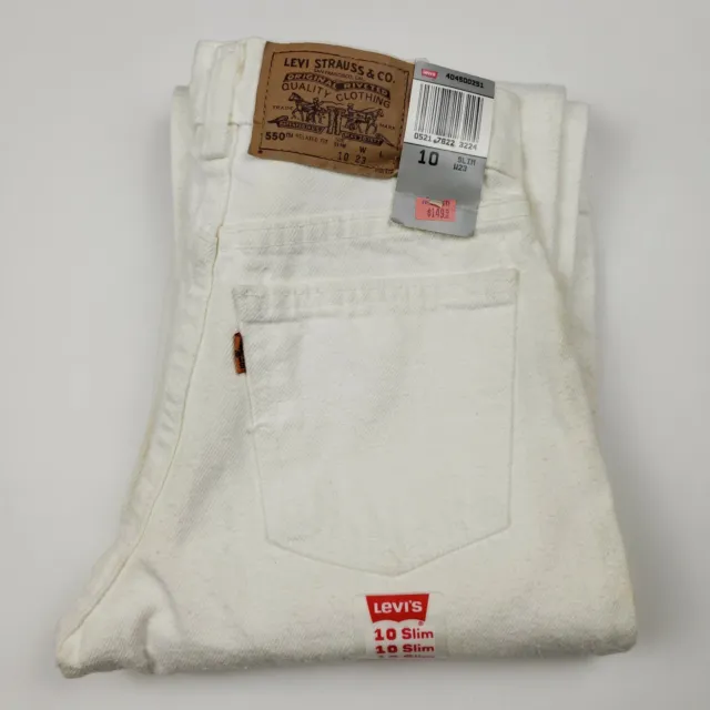 Vintage Levis ORANGE TAB White Denim Jeans Deadstock 10 SLIM - READ