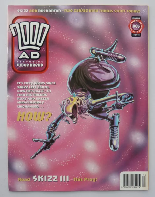 2000AD Prog 912 - Featuring Judge Dredd - Fleetway - 4 November 1994 F/VF 7.0