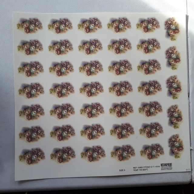 20 Blatt Keramik Wasser Schiebe Aufkleber Blatt 45 Mm X 40 Blumen