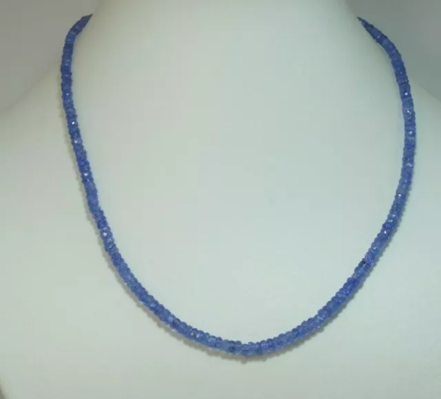 facettierte Halskette mit Tansanit Steine