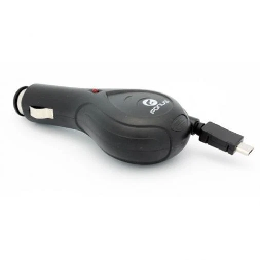 CAR CHARGER RETRACTABLE MICROUSB DC SOCKET POWER ADAPTER for PHONES & TABLETS