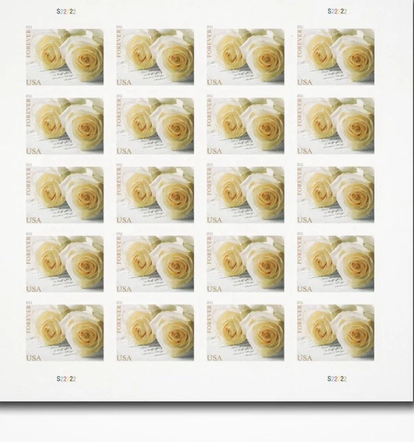 2017 Love Skywriting Wedding Stamps - Sheet Of 20 Forever Stamps With Romantic Design
