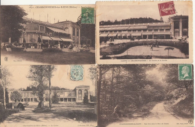 Lot de 4 cartes postales anciennes old postcards CHARBONNIERES-LES-BAINS RHONE 1