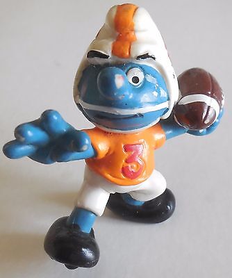 Smurfs Puffo Football Giocatore Schleich 1983 Made In Hong Kong