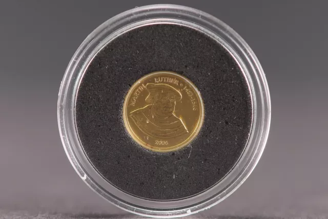 kleinste Goldmünze der Welt - Martin Luther 999/1000 Gold - 0,50