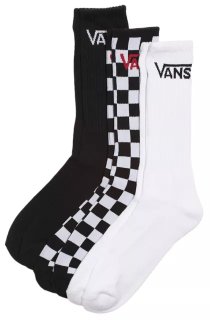 NEW Vans CLASSIC CREW Socks 3-PACK Unisex MEN'S & WOMEN'S OFF THE WALL