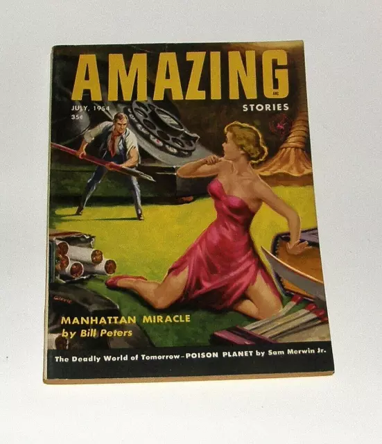 Vintage Pulp Amazing Stories  July 1954 Philip K Dick  Blonde in Trouble GGA