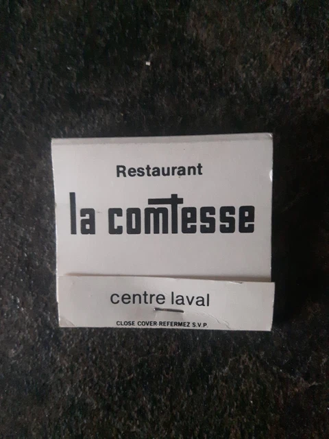 Restaurant La Comtesse Centre Laval Quebec Matchbook Cover