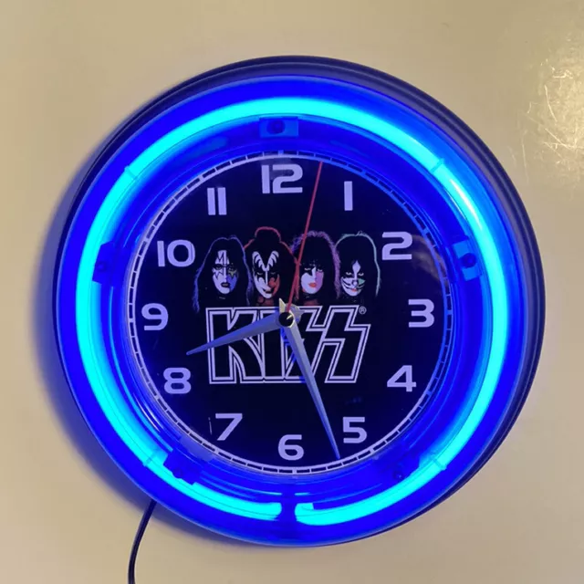 Kiss logo neon Wall Clock