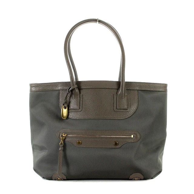 Tofu Roadstone Loadstone Tote Bag Nylon Leather Khaki Gray /Ak5 Women