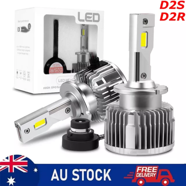 One Pair 90W 9000LM Bright LED Headlights D2S D2R White Replace HID Xenon  Bulbs 