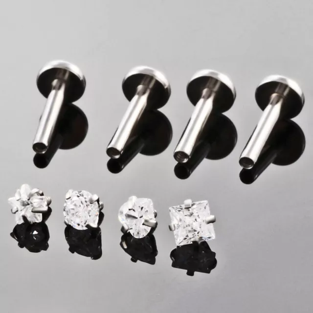 Labret Monroe Lip Bar Tragus Cartilage Helix Ring Stud Upper Ear Piercing CZ UK