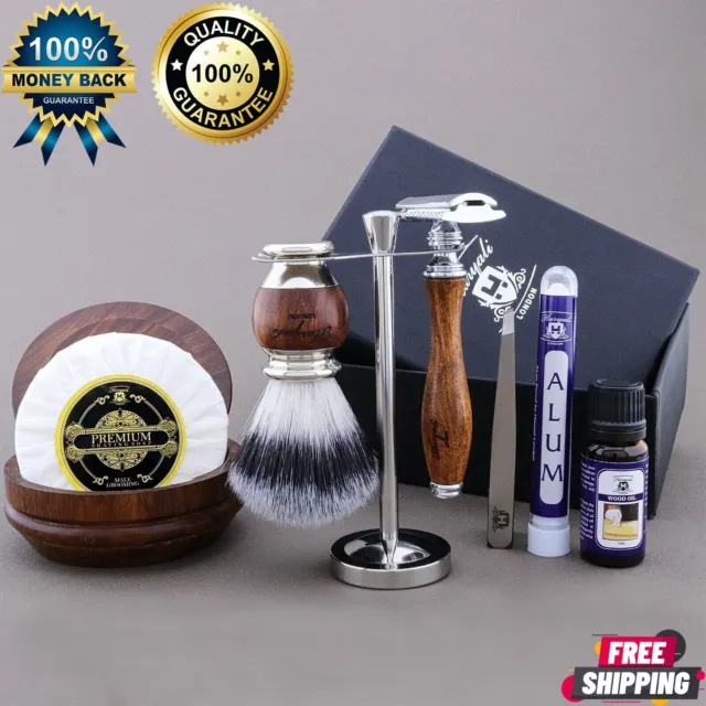 Gift Shaving & Grooming DE Safety Razor, Synthetic Brush Stand & Soap Bowl