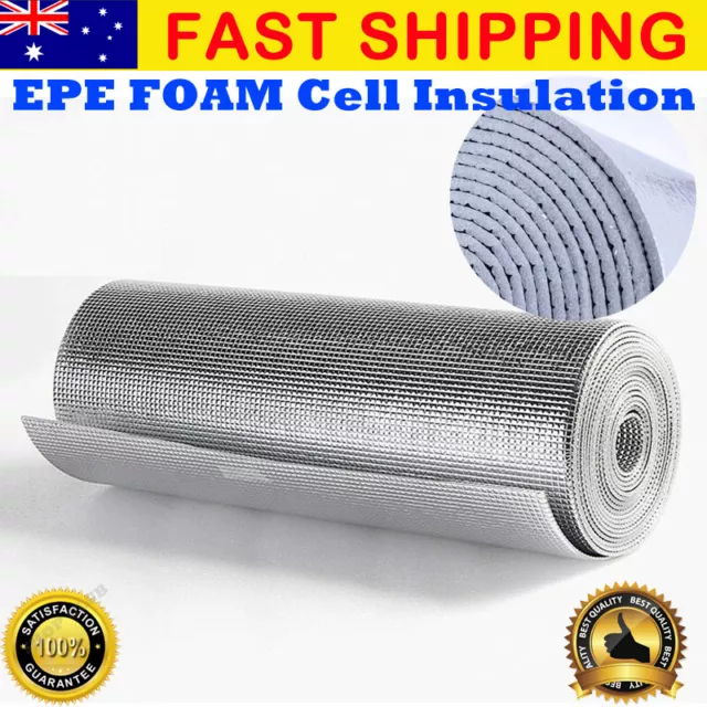 12sqm 4mm EPE FOAM Cell Insulation Reflective Foil Heat Barrier Roof Shed R3.0