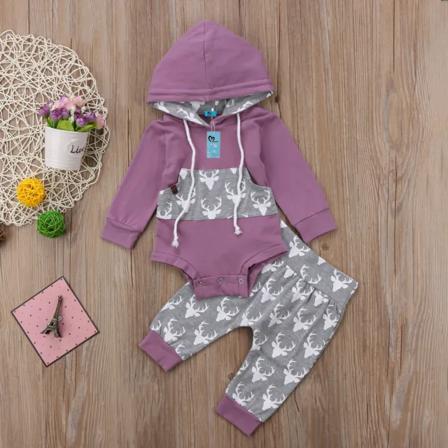 Top camicetta con cappuccio neonato bambino bambina + set abbigliamento pantaloni vestiti