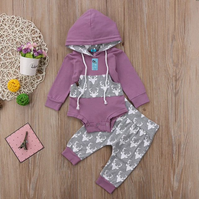 Top camicetta con cappuccio neonato bambino bambina + set abbigliamento pantaloni vestiti