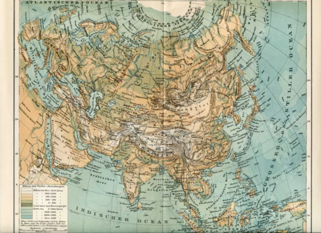 Carte, Asie....1894