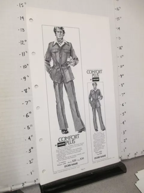 HAGGAR 1976 MEN'S clothing sales ad sheet COMFORT PLUS leisure suit P21 ...